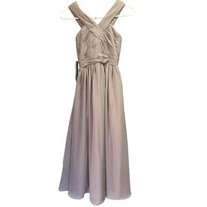 New Azazie Londyn Junior Bridesmaid Silver Gray Formal Girl Dress 6 NWT
